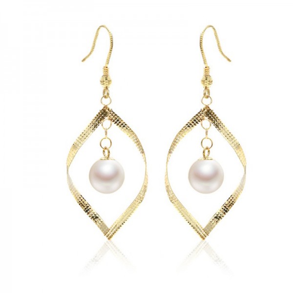 Bông tai vàng 18k ngọc trai nước ngọt 6-7mm Jepi