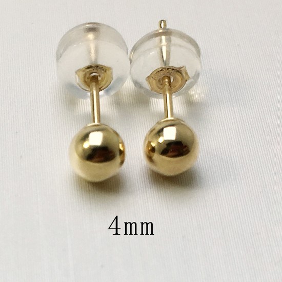 Bông tai nụ vàng 18k Magnolia 3mm 