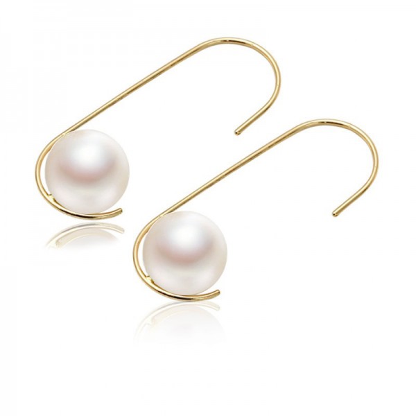 Bông tai vàng 18k ngọc trai thật 7-7.5mm Hona