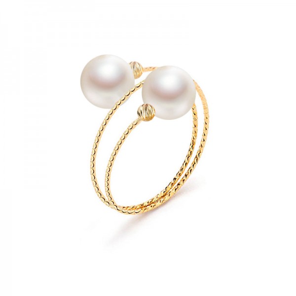 Nhẫn vàng 18k ngọc trai thật Will 5-6mm