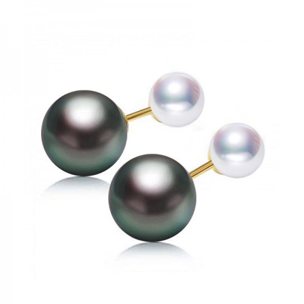 Bông tai vàng 18k ngọc trai Akoya-Tahiti 5-12mm Sweet