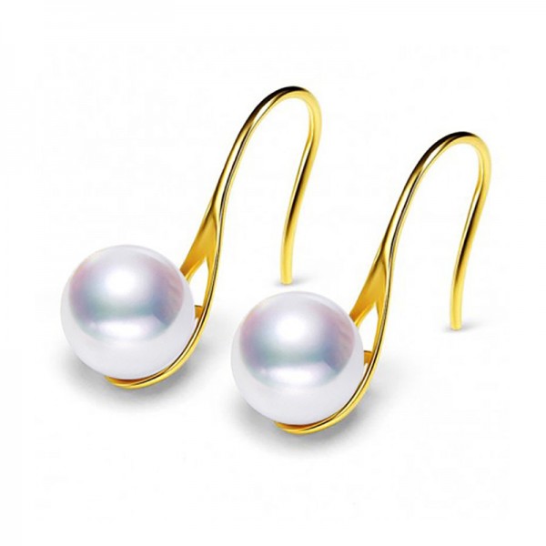 Bông tai vàng 18k ngọc trai biển Akoya 9 - 9.5mm Tati