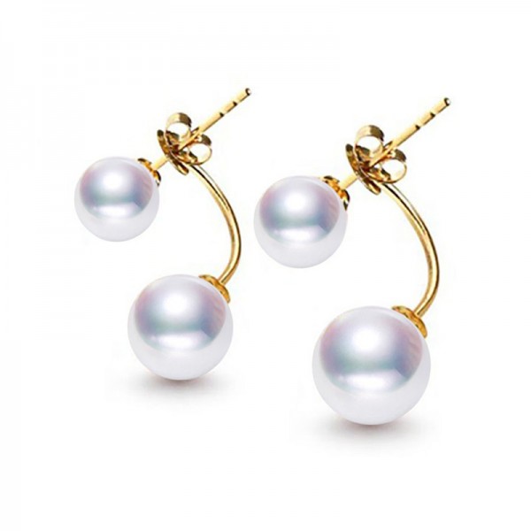 Bông tai vàng 18k ngọc trai thật 7-9mm Joy