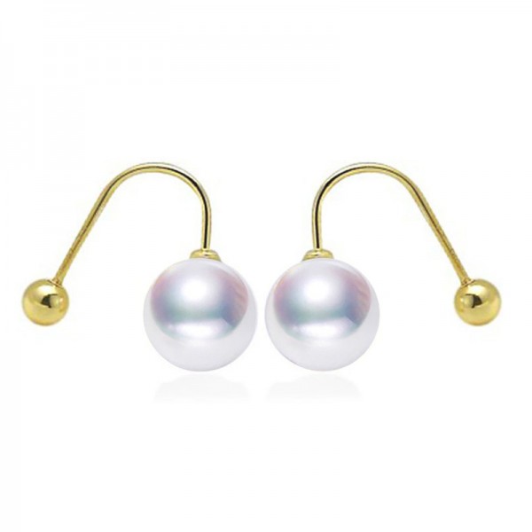 Bông tai vàng 18k ngọc trai biển Akoya 8-9mm Soli