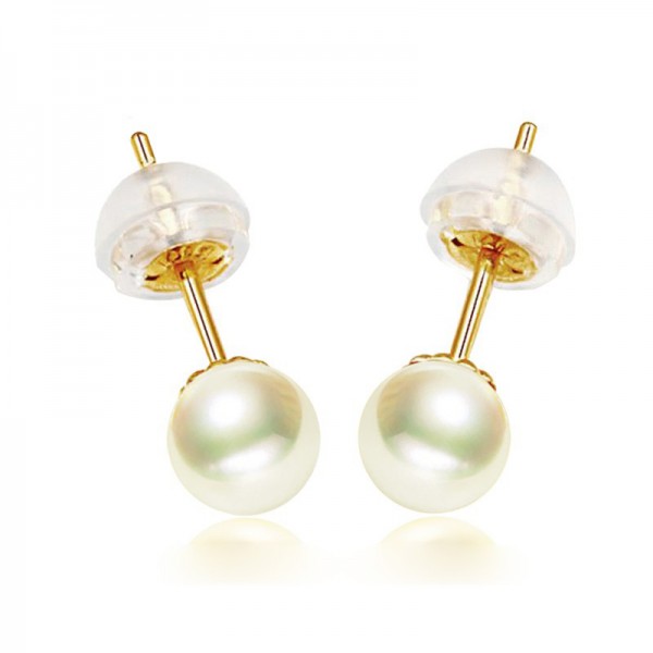 Bông tai vàng 18k ngọc trai biển Akoya 5-7,5mm Angel