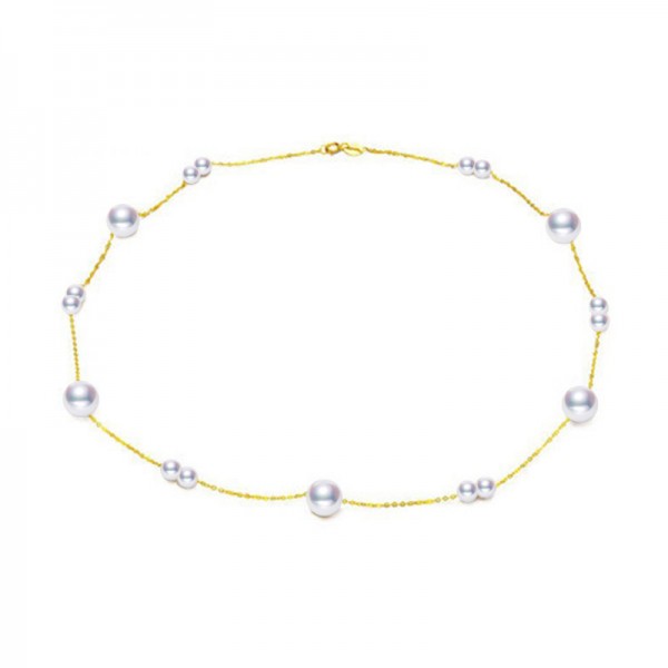 Dây chuyền vàng 18k ngọc trai biển Akoya Mino