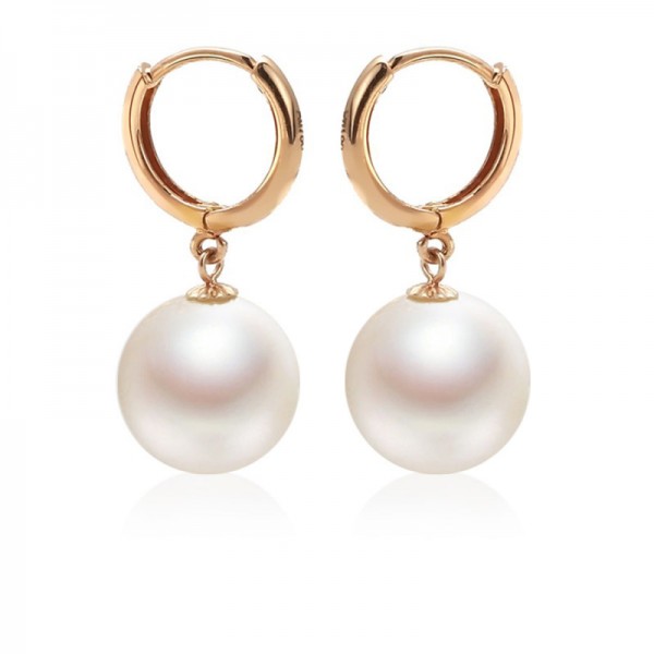 Bông tai vàng 18k ngọc trai thật 9-10mm Bery