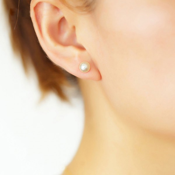 Bông tai vàng 18k ngọc trai biển Akoya 5-7,5mm Angel