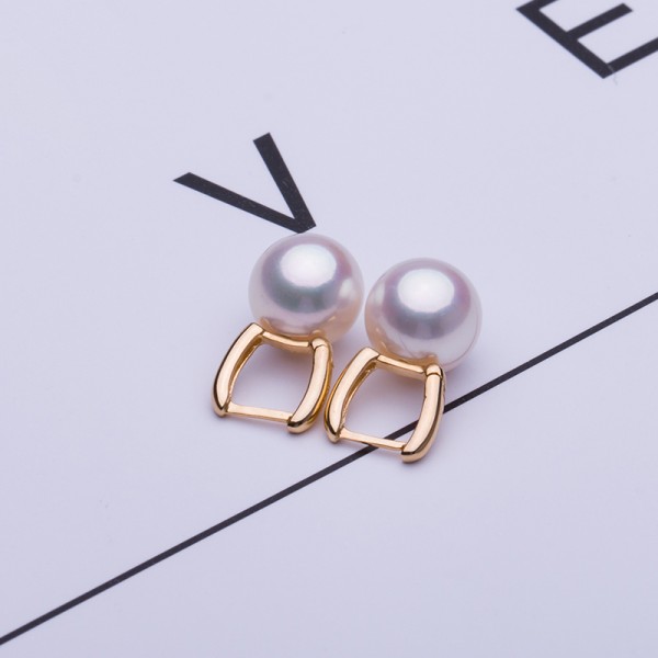 Bông tai vàng 18k ngọc trai biển Akoya 7,5-10mm Daisy