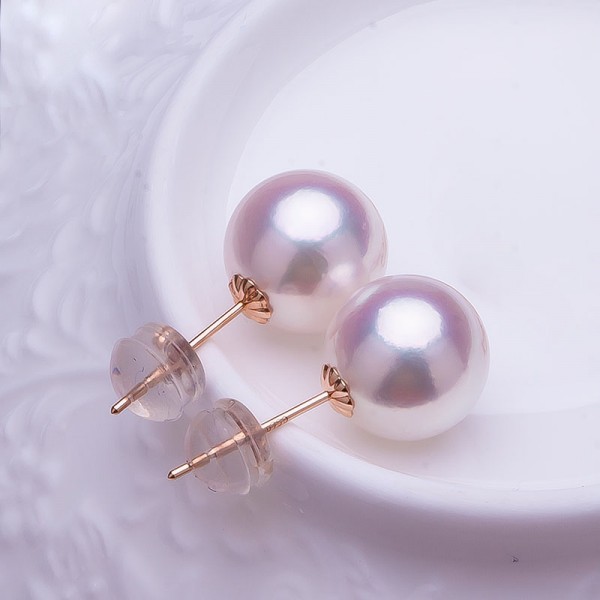 Bông tai vàng 18k ngọc trai thật 7,5-10mm Lio