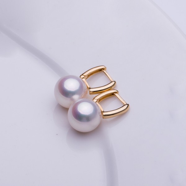 Bông tai vàng 18k ngọc trai biển Akoya 7,5-10mm Daisy