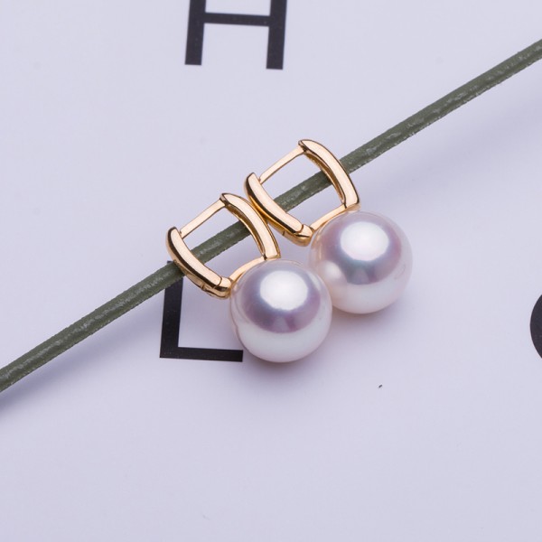 Bông tai vàng 18k ngọc trai biển Akoya 7,5-10mm Daisy