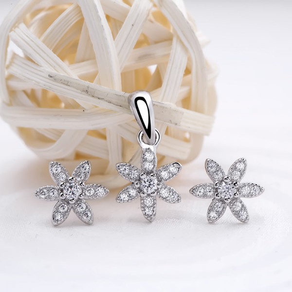 Bộ trang sức bạc Amada Flower 2