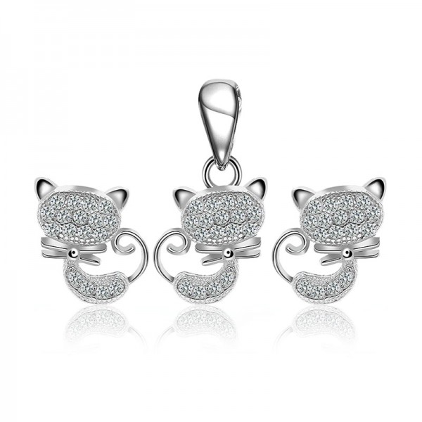 Bộ trang sức bạc Cat Lady 1