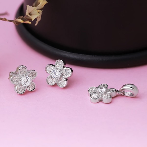 Bộ trang sức bạc Cherry Blossom 2