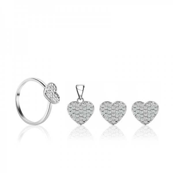 Bộ trang sức bạc Curtis Heart 1