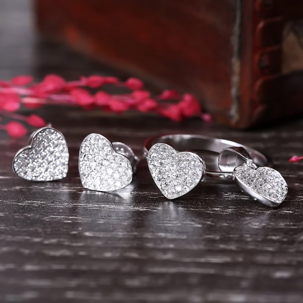 Bộ trang sức bạc Curtis Heart 2