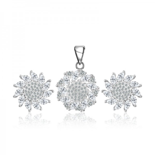 Bộ trang sức bạc Daisy Flower 1