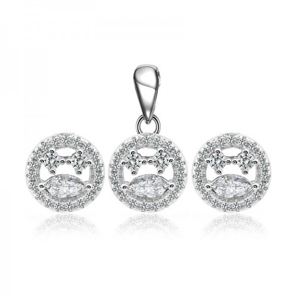 Bộ trang sức bạc Domino Circle 1