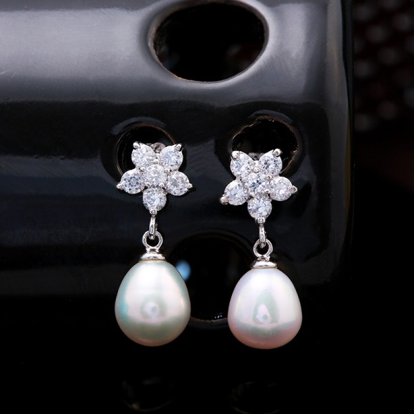 Bộ trang sức bạc Ely Flower Pearl  3