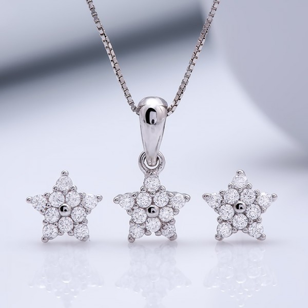 Bộ trang sức bạc Evans Star 2