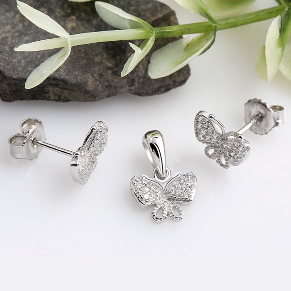 Bộ trang sức bạc Gem Butterfly 2