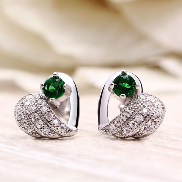 Bộ trang sức bạc Green Heart 5