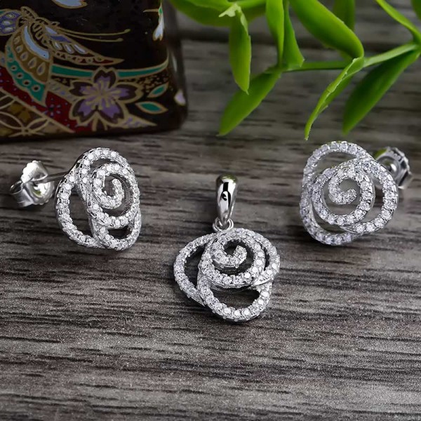 Bộ trang sức bạc Hayi Flower 2