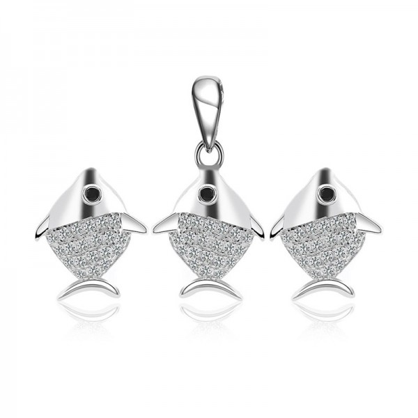 Bộ trang sức bạc Hemi Fish 1