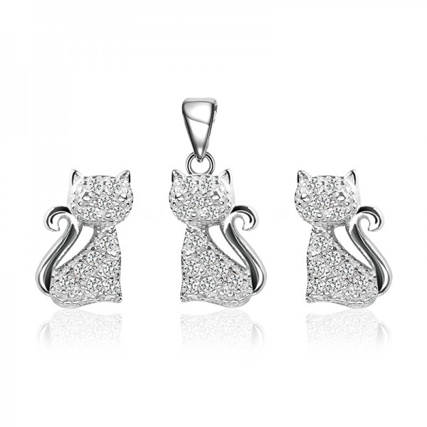  Bộ trang sức bạc Love Cat 1