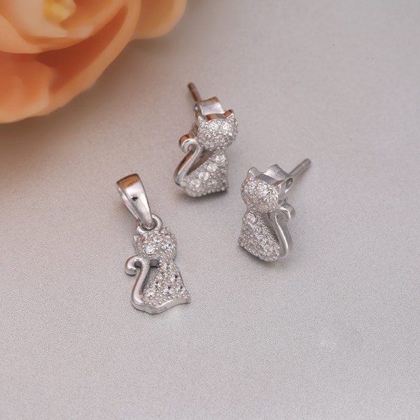Bộ trang sức bạc Love Cat 2