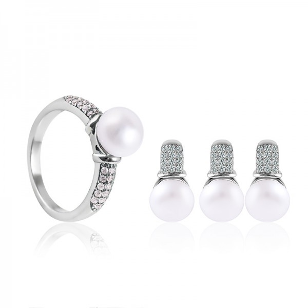 Bộ trang sức bạc Love Pearls 1