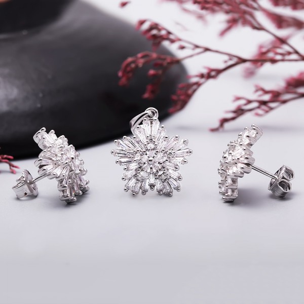Bộ trang sức bạc Madison Flower 2