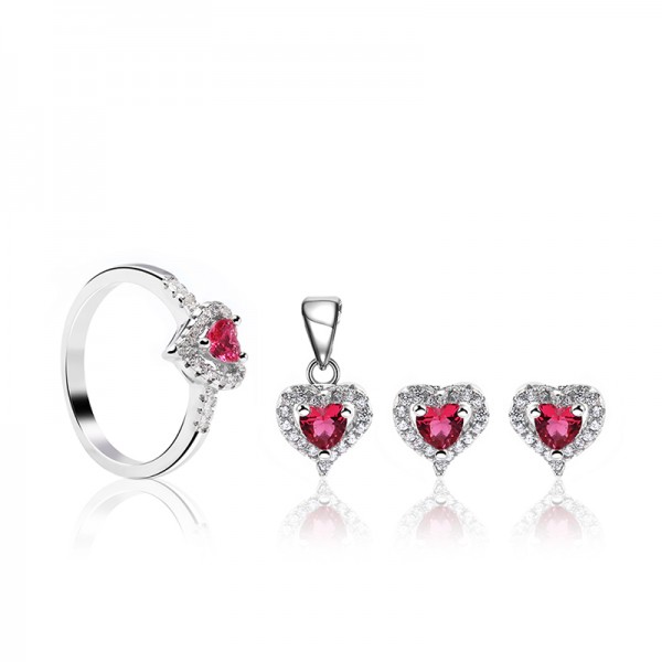 Bộ trang sức bạc Mina Heart 1
