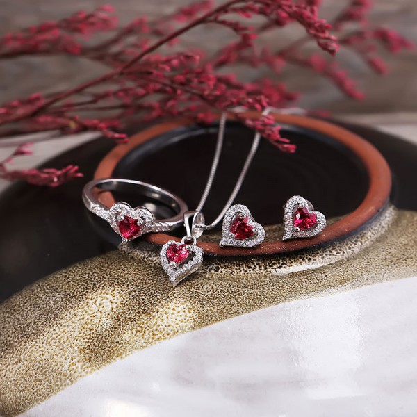 Bộ trang sức bạc Mina Heart 2
