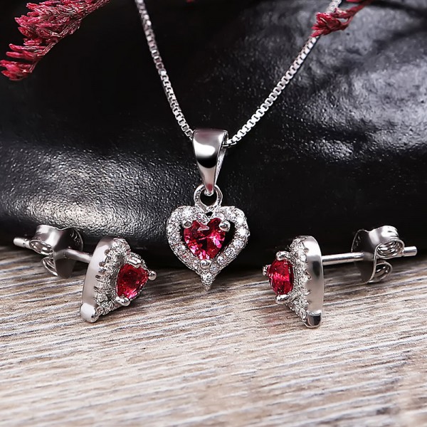 Bộ trang sức bạc Mina Heart 3