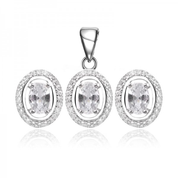 Bộ trang sức bạc Pretty Oval 1