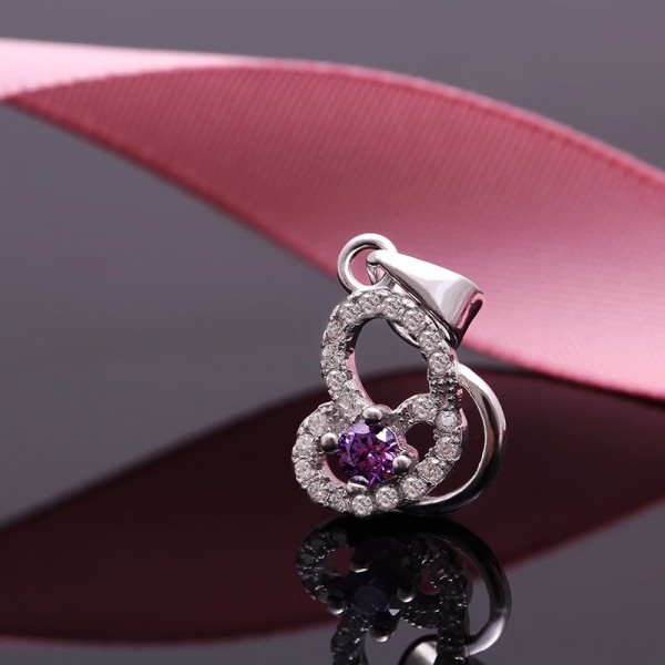 Bộ trang sức bạc Purple My Heart 3