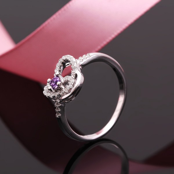 Bộ trang sức bạc Purple My Heart 4