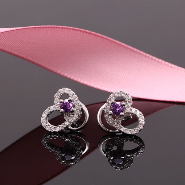 Bộ trang sức bạc Purple My Heart 5