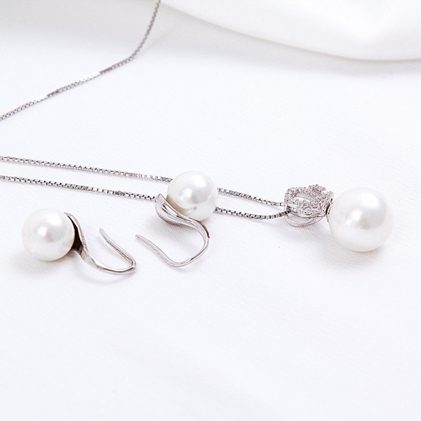 Bộ trang sức bạc Queen Pearl 4