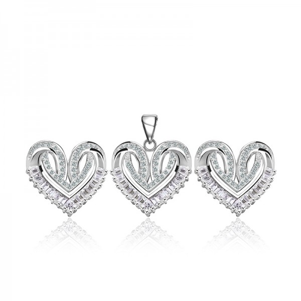 Bộ trang sức bạc Roxana Heart 1