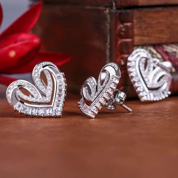 Bộ trang sức bạc Roxana Heart 2