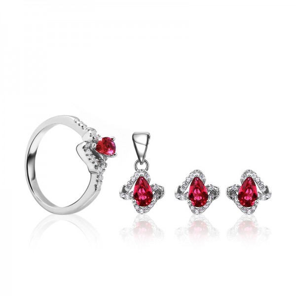 Bộ trang sức bạc Ruby Beauty 1