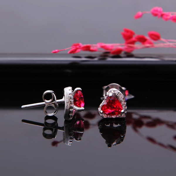 Bộ trang sức bạc Ruby Heart 3