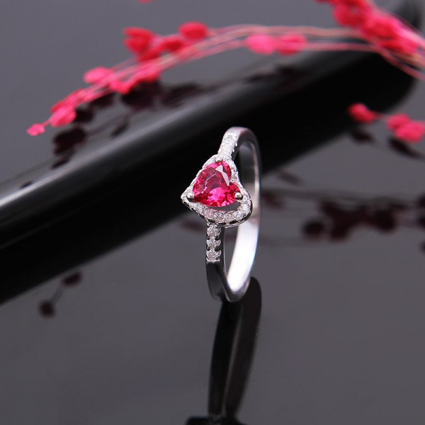 Bộ trang sức bạc Ruby Heart 5