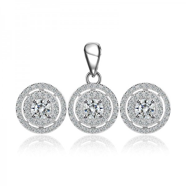 Bộ trang sức bạc Satin Circle 1