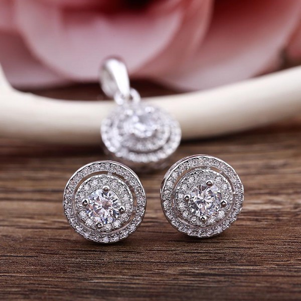 Bộ trang sức bạc Satin Circle 3
