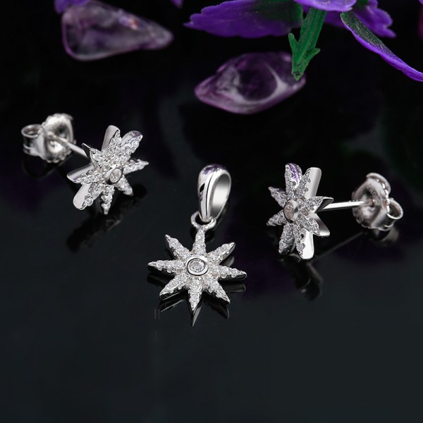 Bộ trang sức bạc Simi Flowers 2