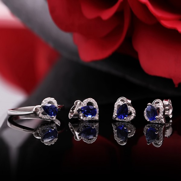 Bộ trang sức bạc Tear Heart 2